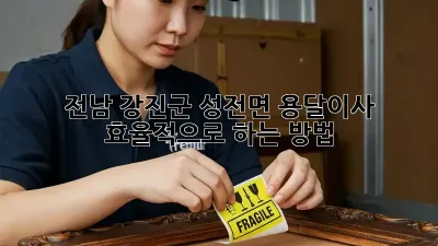 전남 강진군 성전면 용달이사, 효율적으로 하는 방법!