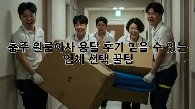 충주 원룸이사 용달 후기: 믿을 수 있는 업체 선택 꿀팁!